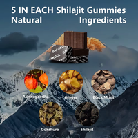Gummies de Shilajit Pur de l'Himalaya les Plus Vendues avec Extrait de Panax Ginseng et Extrait d'Anacyclus Pyrethrum pour Maintenir l'Immunité