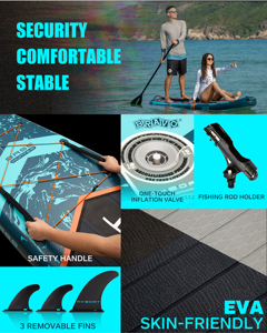 เรือ MY BOAT ซีรีส์ SUP 11'6''*34''*6'' บอร์ด SUP แบบเป่าลมสำหรับตกปลา ราคาโรงงาน รับทำโลโก้ OEM  แบบยืนพาย รุ่น MY02/2 ขายส่งจากโรงงาน - Product Image 5