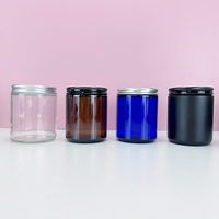 Approvisionnement d'usine 30ml 50ml 100ml 150ml 250ml 500ml Pot de bougie en verre rond ambré avec couvercle en or noir