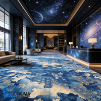 Tapis Axminster ignifuge personnalisé à motif galaxie céleste, 80 % laine, 20 % nylon, pour hôtel de luxe 5 étoiles