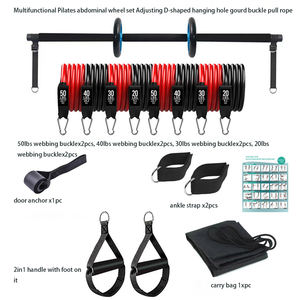 Portable multifonctionnel Ab roue Yoga Gym 3 sections Pilates Bar exercice empilable bande ensemble Pilates Bar <span class=keywords><strong>Kit</strong></span> avec boîte de couleur Pack - Product Image 3