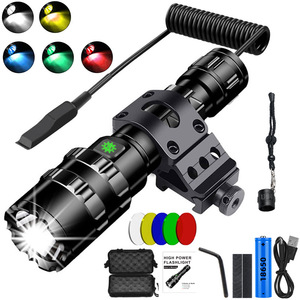 L2 18650 Rechargeable Hunting Flashlight Kit Multi-Color Filters <b>Remote</b> Pressure <b>Switch</b> Mount Aluminum Alloy Hunting Torch - Product Image 1