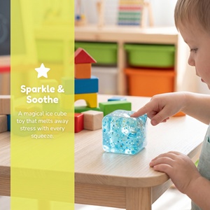 Glitter squares New Cute Smile Face Dumpling <b>Squishy</b> EVA Stress Ball Toy for 5 to 7 Years Mystery Box - Product Image 2