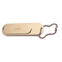 Miroir de Maquillage Portable Créatif en Métal, Luxe Léger, avec Housse en Cuir PU, Prise en Charge du LOGO Personnalisé