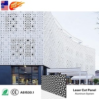 Panneaux décoratifs pour façade de bâtiment, rideaux en aluminium, façade extérieure découpée au laser, revêtement mural métallique simple
