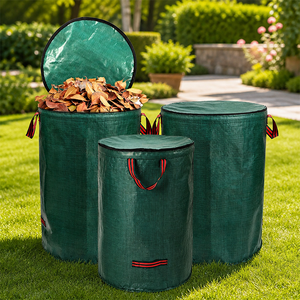 Bolsa para Residuos de Jardín OEM con Cierre de Cremallera, Reutilizable, de PP Tejido, Plegable, con Asas, para Almacenamiento de Hojas y Basura en el Patio - Product Image 4