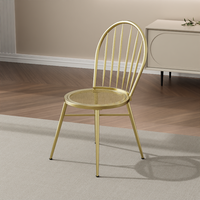 Chaise en fer de style américain pour jardin, café extérieur, salon de thé, style décontracté, chaise à dossier en métal