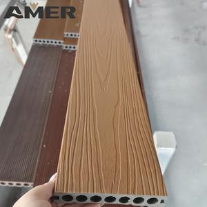 Plancher en WPC à grain de teck imperméable co-extrudé AMER, revêtement gaufré pour les zones extérieures humides - Product Image 5