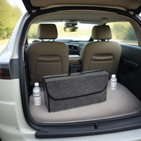 Boîte de rangement pliable transfrontalière en tissu non tissé pour voiture, 1 à 3 compartiments, sac organisateur d'outils, impression de logo, coffre