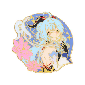<span class=keywords><strong>Genshin</strong></span>-broche con cuenta de impacto de Anime, insignia esmaltada, Pin de solapa, regalo de joyería, Wendi Hu Tao Zhongli - Product Image 4