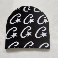 Bonnet en tricot jacquard Y2K personnalisé, respirant, chaud, pour l'extérieur, avec broderie 3D
