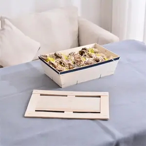 صندوق خشبي للهدايا لتخزين المحار مشغولات يدوية مصنوعة من الخشب