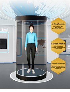 Gabinete de exhibición holográfico humano digital interactivo 3D AI Holobox para exposiciones de museos Pantalla táctil Uso educativo en interiores OEM - Product Image 2