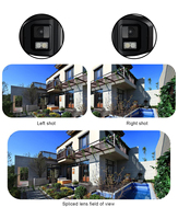 Caméra de Sécurité IP PoE 4MP Double Lentille 180 Degrés Compatible Hik Vision ColorVu IP66 Audio Bidirectionnel Extérieure Type Bullet pour Plafond