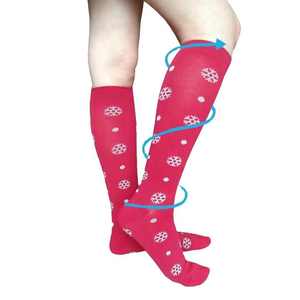 Chaussettes de compression fantaisie graduées athlétiques motif flocon de <span class=keywords><strong>neige</strong></span> pour femmes 15 20mmhg personnalisé - Product Image 6