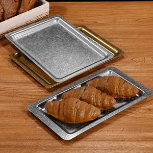 Bandeja Rectangular de Acero Inoxidable para Hornear, Placa Coreana de Acero Inoxidable con Borde Ancho y Fondo Plano para Barbacoa, Plato para Filetes de Restaurante - Product Image 1