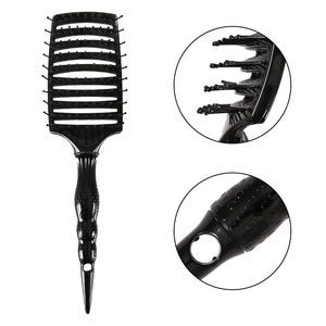 Black <b>Wide</b> Tooth Hair <b>Comb</b> Large Size Plastic Home Use Unisex Curved Design - Product Image 2