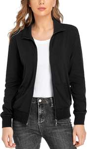Veste décontractée en tricot à col rabattu et fermeture éclair pour <span class=keywords><strong>femme</strong></span>, manches longues, avec poches, ensemble de <span class=keywords><strong>sweat</strong></span>-shirt de course - Product Image 2