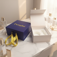 Boîte à parfum magnétique haut de gamme personnalisée de 50 ml, en éponge, matériaux recyclés, lamination mate rigide, boîte cadeau pour cosmétiques, soins de la peau, sérum