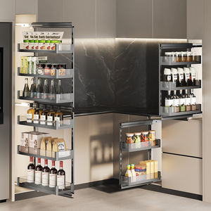 Organizador de <span class=keywords><strong>despensa</strong></span> Premium HNOSS, estantes de <span class=keywords><strong>despensa</strong></span> deslizantes estrechos y profundos, Unidad de <span class=keywords><strong>despensa</strong></span> de cocina gris - Product Image 1