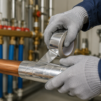 Cinta de Aluminio Industrial para Conductos HVAC con Adhesivo Acrílico para Aislamiento de Tuberías, Barrera de Vapor, Sellado OEM