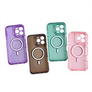 Étui de téléphone antichoc de conception professionnelle en TPU+PC de couleur bonbon avec cadre de protection de l'objectif à trous précis, transparent, personnalisé pour 16/17 - Product Image 1