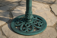 Fontaine à oiseaux sur piédestal en résine écologique, résistante aux intempéries, avec énergie solaire, décoration de jardin extérieure, style antique verdigris