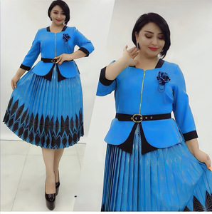 Gonna donna donna russa plissettata donna africano gonna taglie forti con corpetto plissettato stampa <span class=keywords><strong>turchia</strong></span> abito - Product Image 1