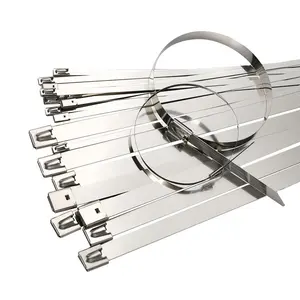 Free Samples High Quality New Material Metal Cable Ties SS316 4.6*300mm Heavy Duty Self-locking Stainless Steel Zip Tie