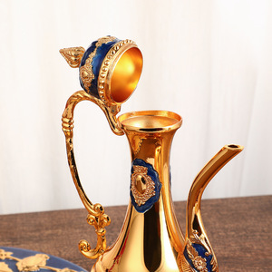 Juego de botella y copa de vino de metal de lujo ligero estilo europeo, juego de vino decorativo vintage creativo para el hogar y el club, regalo exquisito - Product Image 4