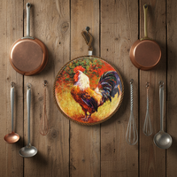 Sous-plats ronds en céramique de style chinois personnalisés avec impression par sublimation sur corde, résistants à la chaleur, dessous de plat et coussinets