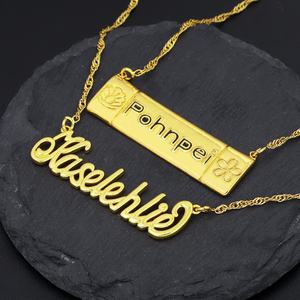 Collar Personalizado Jxx para Mujer, Collar con Colgante Chapado en Oro de 24K para Hombre, Venta al por Mayor - Product Image 1