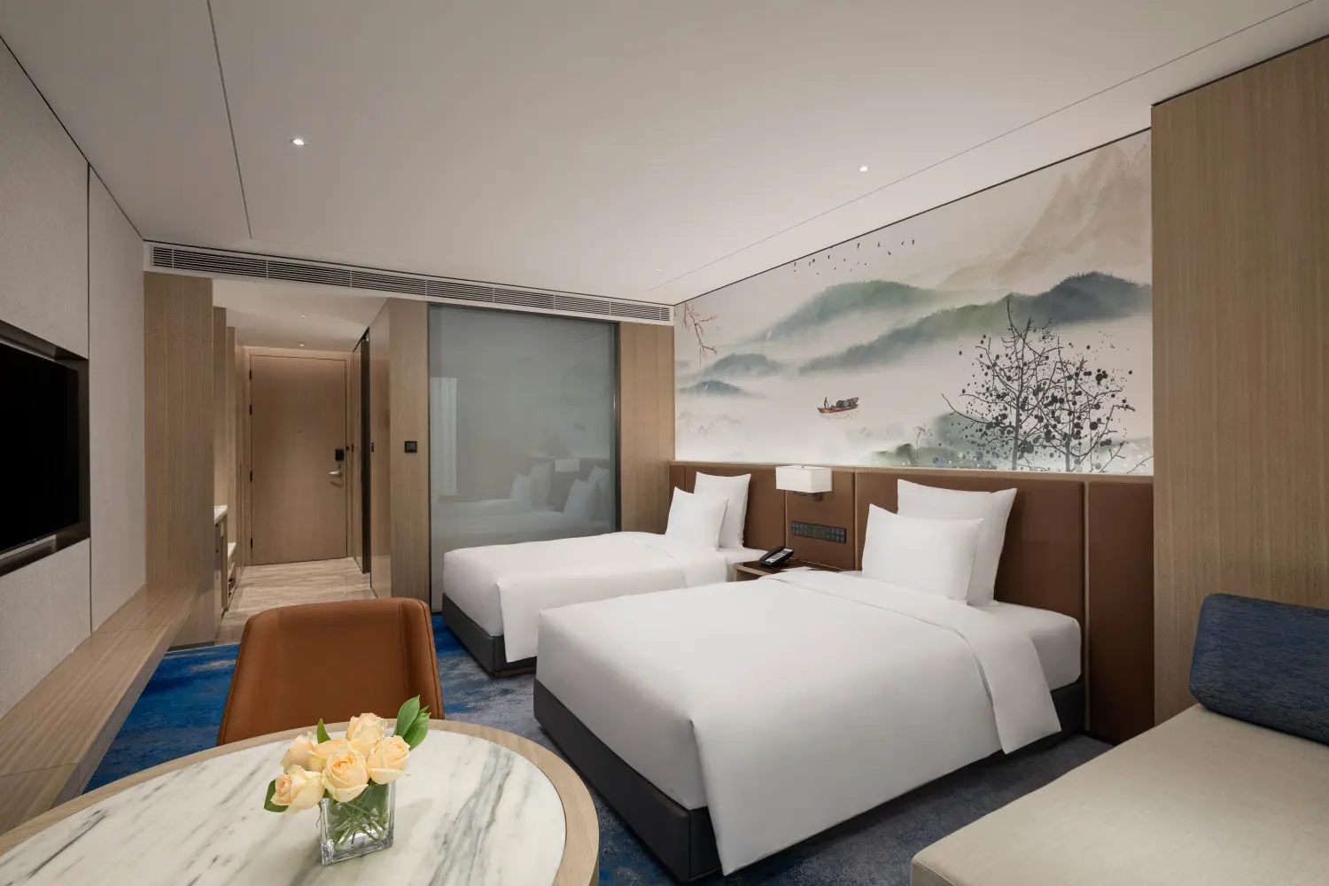 Diseño moderno Hoteles de EE. UU. Holiday Inn Express Hotel Muebles de dormitorio King Size Juego de dormitorio