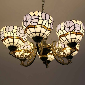 Lámpara Colgante Floral LongHuiJing de 6 Luces, Estilo Tiffany, Vidrio Artístico Teñido, Lámpara Colgante Retro Creativa - Product Image 6
