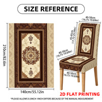 Housse de chaise de salle à manger extensible en Spandex Kongyu Home Textiles, imprimé Mandala Persan, impression 2D, élastique, vente en gros