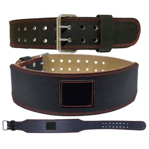 Cinturón de levantamiento de pesas de cuero genuino con soporte lumbar acolchado de espuma Cinturón ajustable Cinturón de gimnasio de levantamiento de pesas de cuero personalizado - Product Image 1