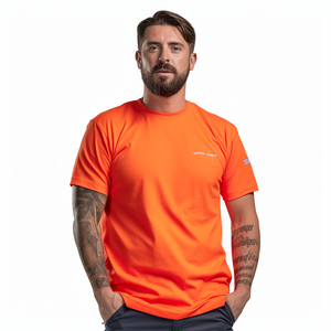 T-<span class=keywords><strong>shirt</strong></span> pour <span class=keywords><strong>homme</strong></span> personnalisé en coton 100% avec impression sérigraphique, teinture pigmentée couleur <span class=keywords><strong>orange</strong></span>, 200 g/m², poids lourd - Product Image 6