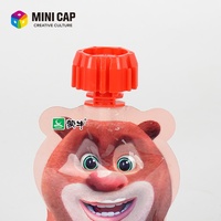 Pochette à bec verseur de qualité alimentaire pour enfants, avec mini-couvercle jouet, en PET/PA/AL/CPP, imprimée en héliogravure, pour boissons pour enfants
