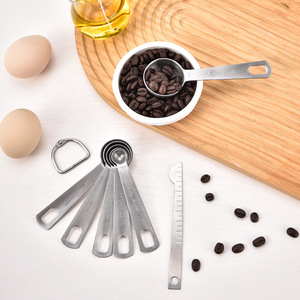 Stainless Steel Measuring <b>Spoon</b> Set 7 Piece With <b>Ring</b> For Cooking Baking Coffee - Product Image 4