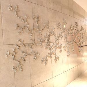 Décoration murale en résine, motif de feuillage, forme irrégulière, design moderne, décoration intérieure, 450x400mm, emballage en une seule pièce - Product Image 2