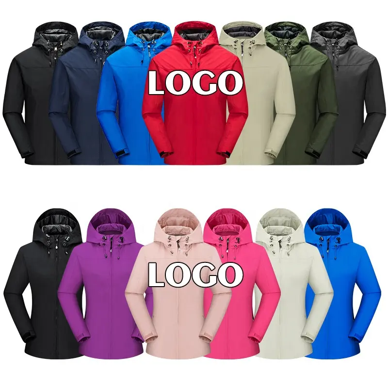 Ropa de exterior con logotipo personalizado para hombre, chaquetas y abrigos impermeables y a prueba de viento con cremallera oculta, 2022