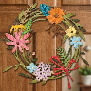 Corona Floral Metálica Hecha a Mano, Redonda, Decorativa, Estilo Rústico, Sin Iluminación, Paquete Individual - Product Image 5