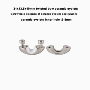 Guía de hilo para máquina de 500 hilos, ojal de cerámica de circonia, asiento metálico mecanizado por CNC, 31*13.5*10, distancia entre orificios 22mm - Product Image 6
