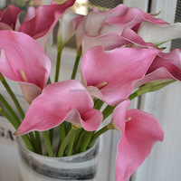 Fleurs artificielles en PU de haute qualité A202 Calla blanche pour décoration de centre de table de mariage et de maison