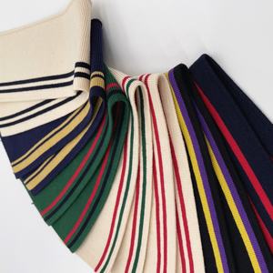 Kerah Rajut Pipih dan Kain Bergaris Keras untuk Trim Leher Kaos Polo - Product Image 3