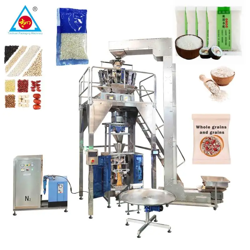 Fully Automatic 2kg 5Kg 10Kg food Granule Sugar Rice Bag Weighing Packaging Machine