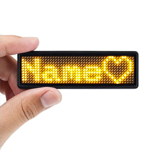 Rechargeable Custom Display Message Electronic Led Display Insignia USB Programming Digital Name Badge Clothes Tag