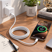 Kabel USB C ke USB C 60W PD Pengisian Cepat, Kabel Charger Tipe C Berbahan Nilon Kepang untuk iPhone 15 16 17 Samsung S24 Ultra