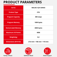 Modul CPU PLC Kompak R04CPU 40K-Step, Proses 0.98ns, USB Ethernet untuk Mitsubishi MELSEC Seri iQ-R