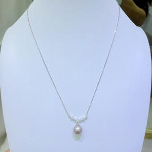 Colgante y Amuleto de Perla de Agua Dulce Natural de Zhuji de 10-11 mm, Casi Impecable, Color Morado con Elegante Plata Pura Colgante del Este - Product Image 1